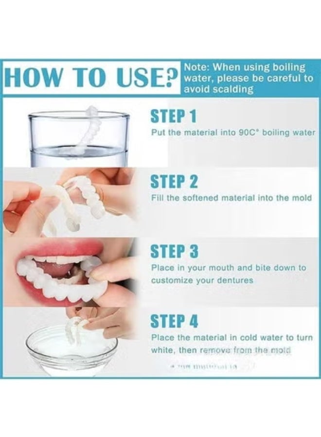 Upper and Lower Teeth Simulation Braces Snap Second Generation Simulation Braces Silicone Whitening Dentures - Image 5