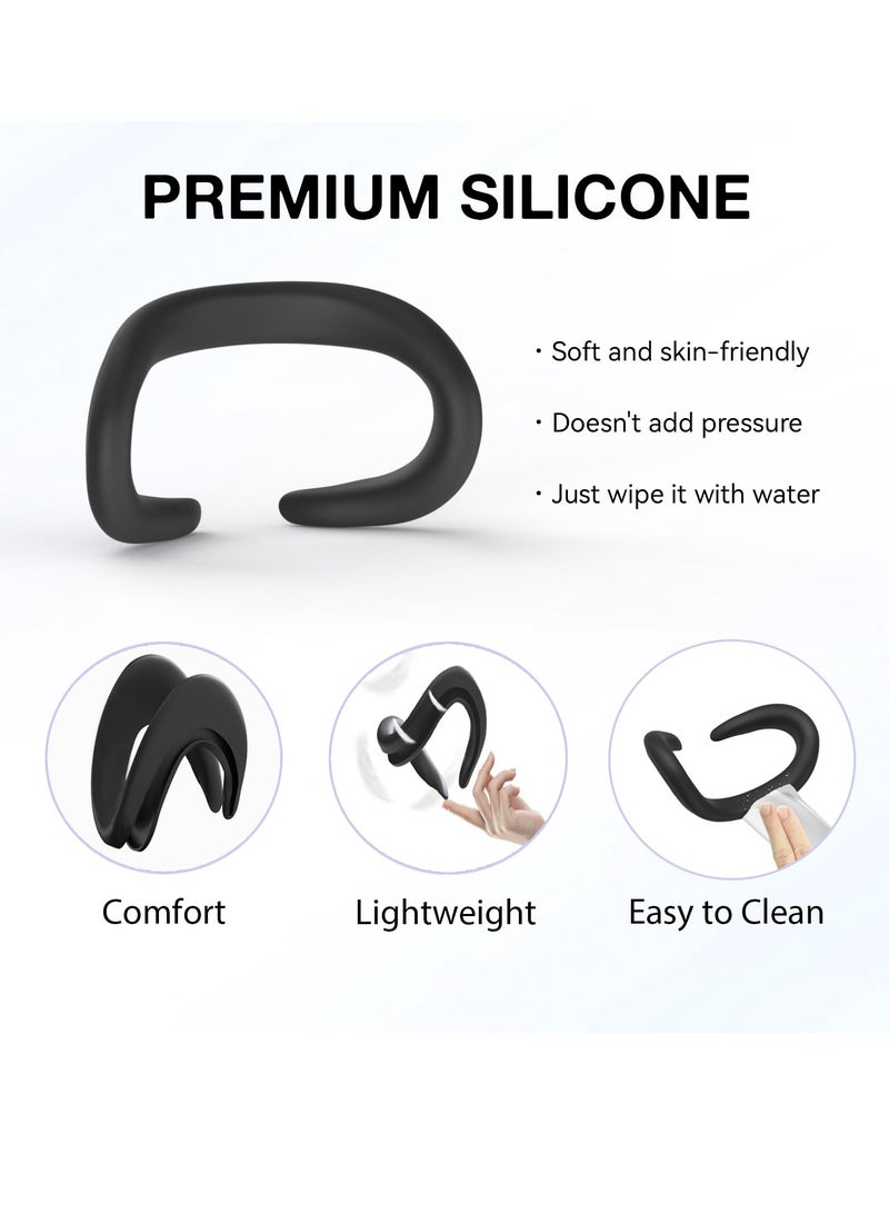 erorex Vr Silicone Face Cover for Quest 3 Headset Accessories Vr Face Cushion Pad Mask for Quest 3 Headset Black - Image 5