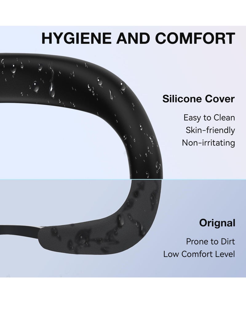erorex Vr Silicone Face Cover for Quest 3 Headset Accessories Vr Face Cushion Pad Mask for Quest 3 Headset Black - Image 2
