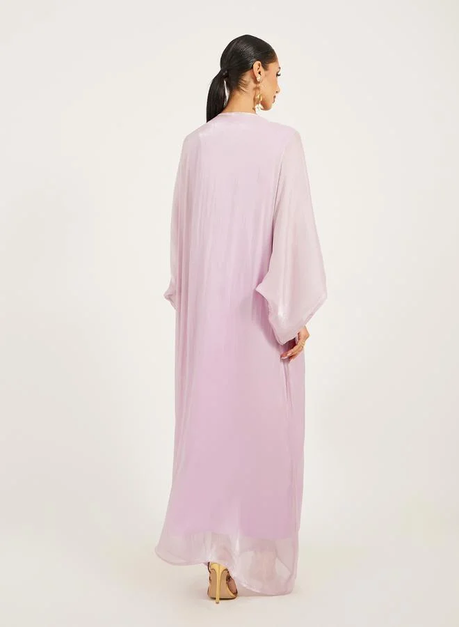 Styli Styli Embellished Loose Fit Round Neck Kaftan