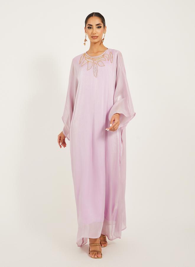 Styli Embellished Loose Fit Round Neck Kaftan - Image 2
