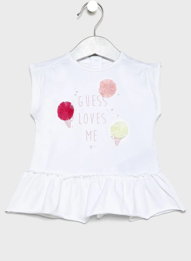 GUESS Infant Frill Hem Top + Leggings Set