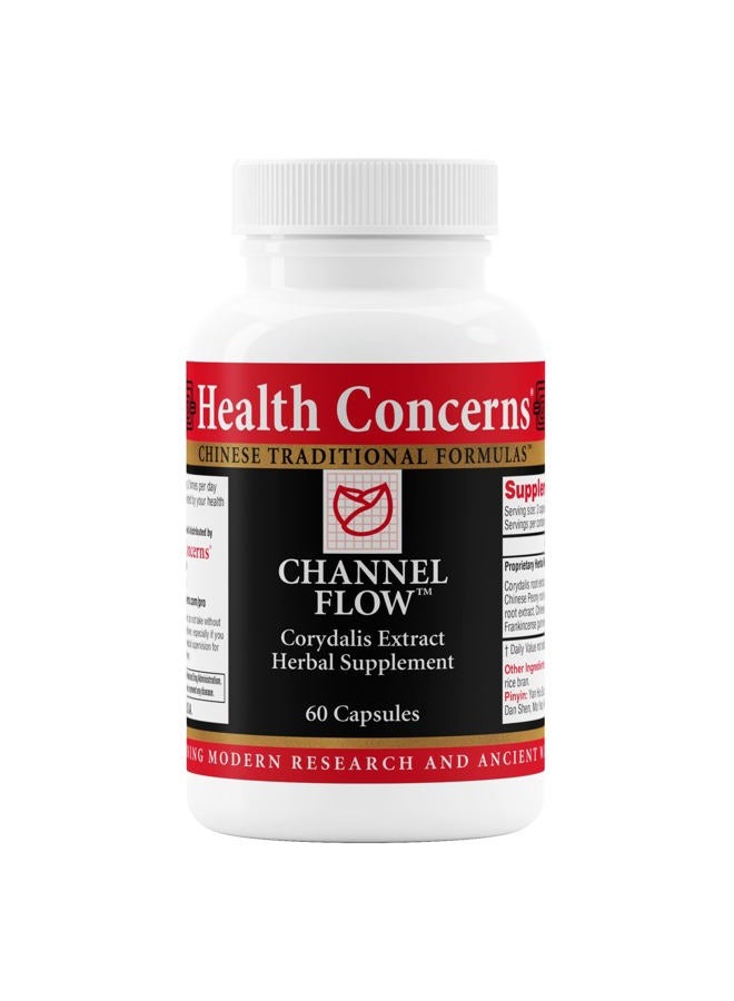 Health Concerns Channel Flow - Muscle Tension Supplement - Blood Support - 60 Capsules - Image 1