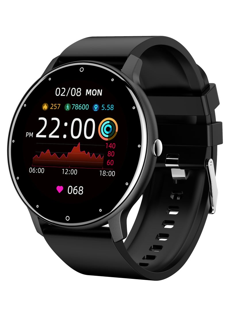 RollsTimi  Men's and women's smartwatches, fitness trackers and heart rate, blood pressure, blood oxygen, sleep monitor IP67 waterproof 1.28" full touch screen fashion sports watch Android IOS, RT-ZL02Pro Black - Image 1