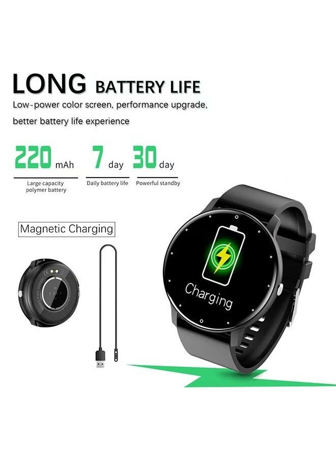 RollsTimi  Men's and women's smartwatches, fitness trackers and heart rate, blood pressure, blood oxygen, sleep monitor IP67 waterproof 1.28" full touch screen fashion sports watch Android IOS, RT-ZL02Pro Black  - Image 3