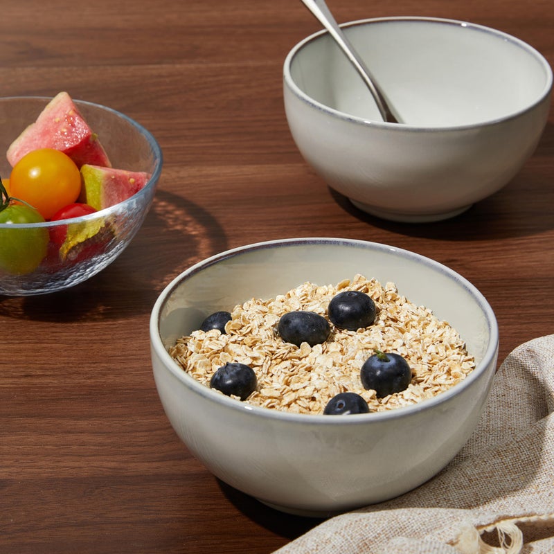 Pokini 5.3" Cereal Bowls & Dessert Bowls Set of 6-20 Oz Small Bowls for Kitchen-Ceramic Bowl for Cereal, Soup, Oatmeal, Salad, Ramen, Noodle, Rice, Yogurt-Dishwasher & Microwave Safe, Moonstone White - Image 5
