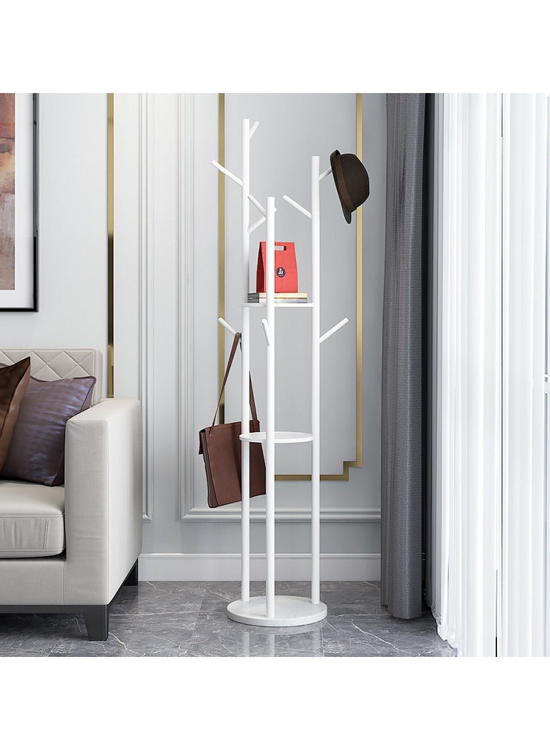 YQbest Freestanding Coat Rack, Luxury Modern Hat Stand for Home Entryway, Multi-Hook Hanging Storage with Sturdy Base, Durable Standing Garment Organizer (White)  - Image 1