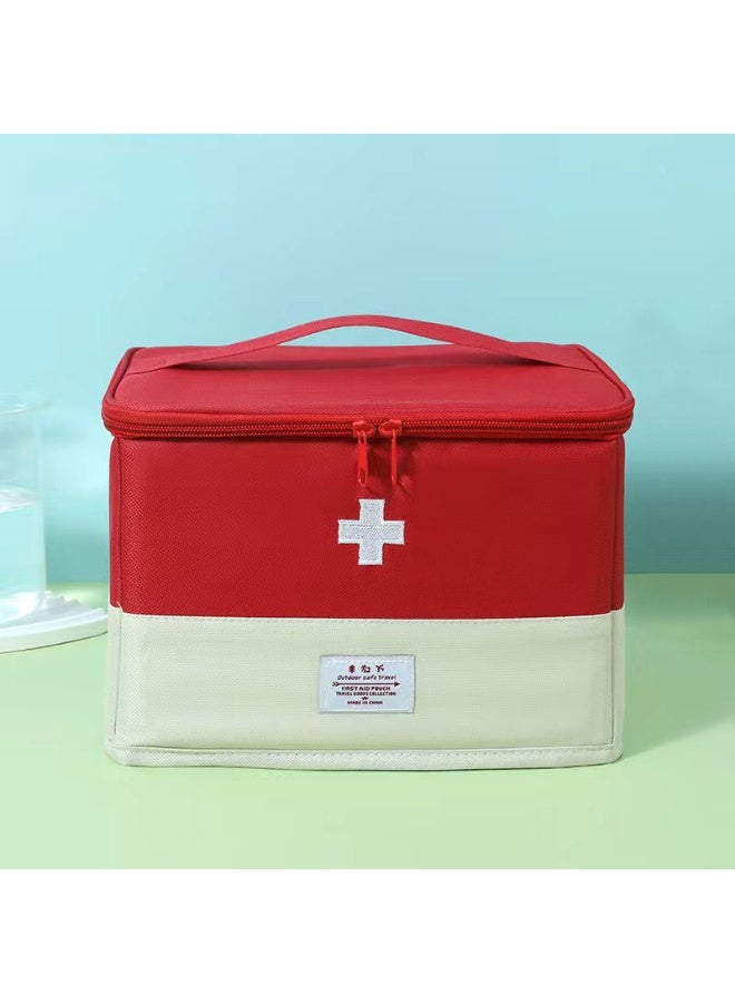 Large Capacity First Aid Kit Bag, Portable Empty Medical Emergency Bag with Multiple Pockets, Waterproof First Aid Storage Box Organizer for Home, Car, Travel, Camping, Hiking