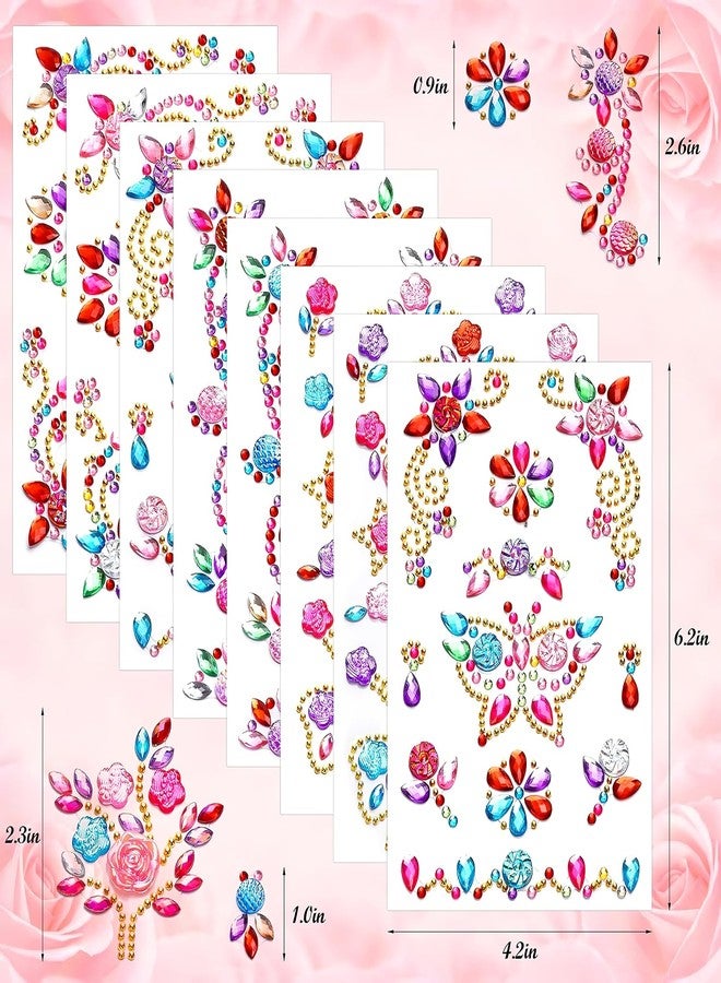 BendJoy® 8 Sheet Rhinestone Stickers for Girls DIY Crafts, Makeup, Nail Art Self-Adhesive | Strong Backing | Easy to Apply | for Girls & Kids | Multi-Shape Set - Image 2