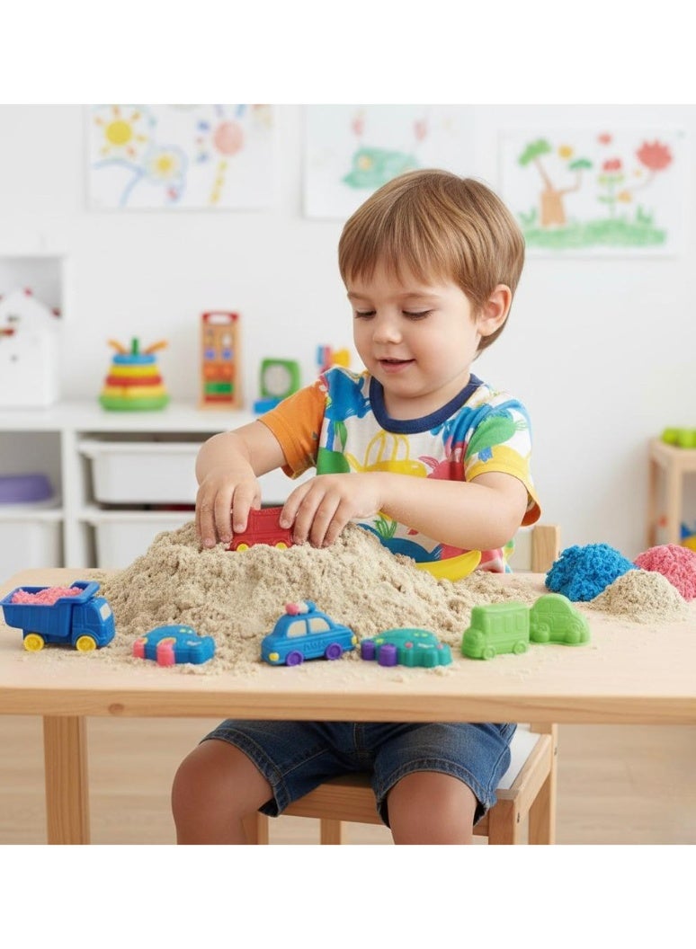 توي لاند مجموعة لعب مركبات الرمل السحري مع رمل حركي ملون - ألوان متنوعة - 500 غرام - Image 2