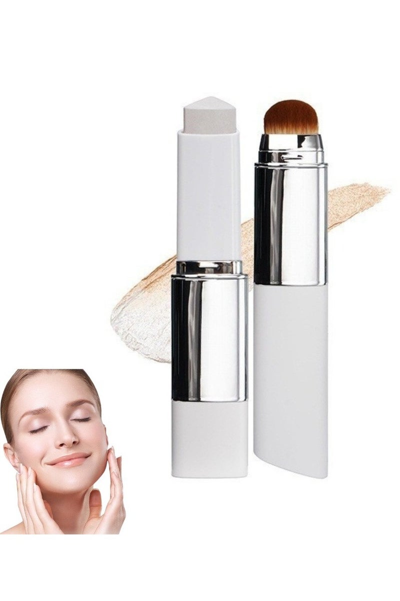 Blanc Cover Cream Stick V White - Korean Colour Changing Foundation Stick with Volufilin - Medium to Full Coverage Dewy Finish Base Makeup - Double Ended with Removable Brush (Medium - Image 1