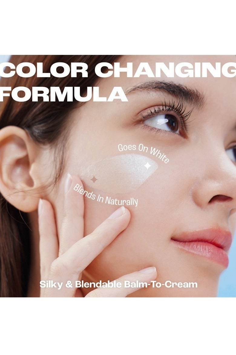 Blanc Cover Cream Stick V White - Korean Colour Changing Foundation Stick with Volufilin - Medium to Full Coverage Dewy Finish Base Makeup - Double Ended with Removable Brush (Medium - Image 3