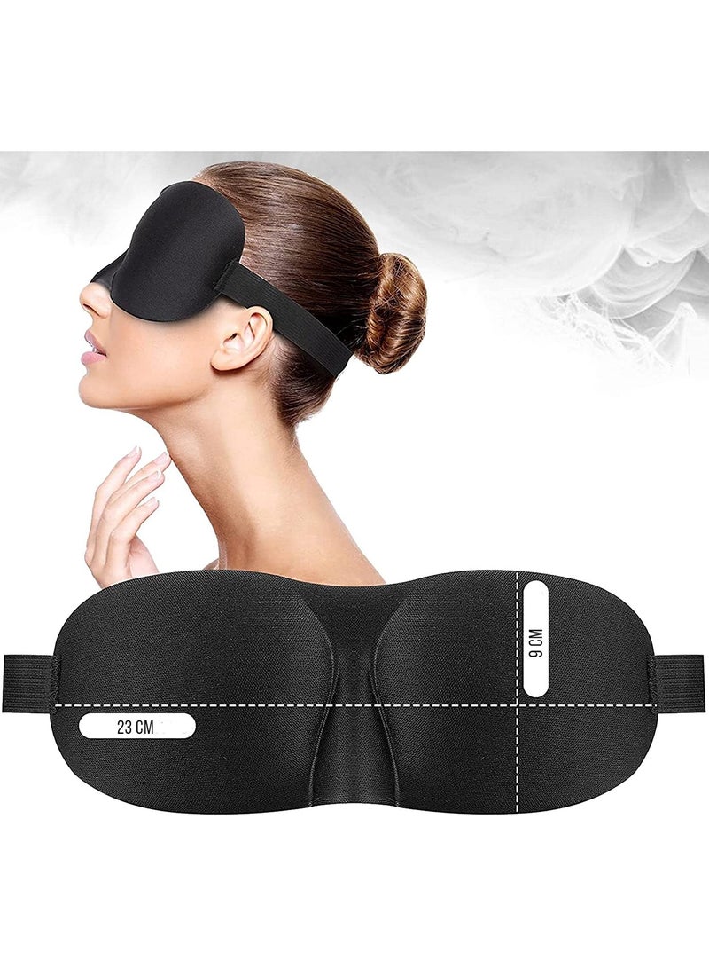 وايا WAYA 3D Comfort Comfort Sleep Eye Mask للرجال والنساء مع حزام قابل للتعديل - كوب مصمم 3D مع إسفنجة قابلة للتكيف - قناع النوم وعصب العينين - منع ما يصل إلى 100٪ ضوء - غطاء ظل العين أسود - Image 1