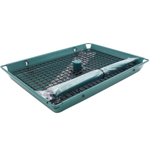 Zenport Z203009 2-in-1 Platform Bird Feeder, Post Mount, Sturdy Metal Weatherproof Construction, Green - Image 3