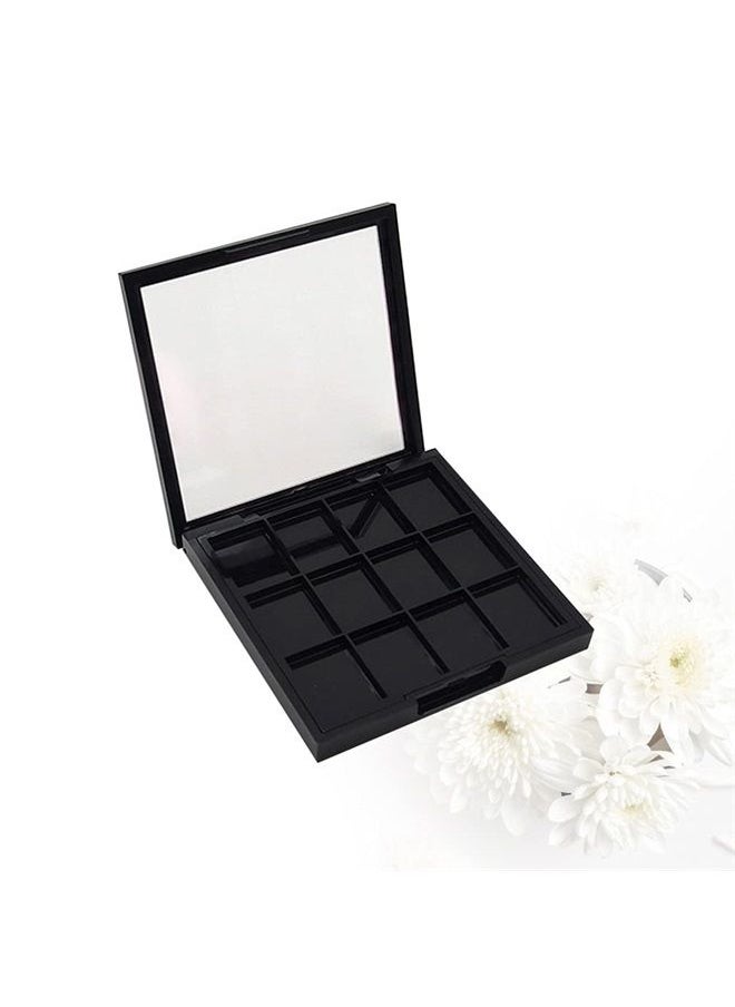 Lurrose - Empty Eyeshadow Palette 12 Grids Makeup Palette Refillable Cosmetic Container Pallet for Eyeshadow Lipstick Blush - Image 1