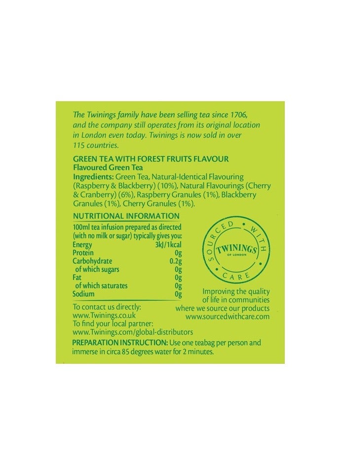 Twinings Green Tea And Forest Fruits 10 Teabags (20g) - Image 3