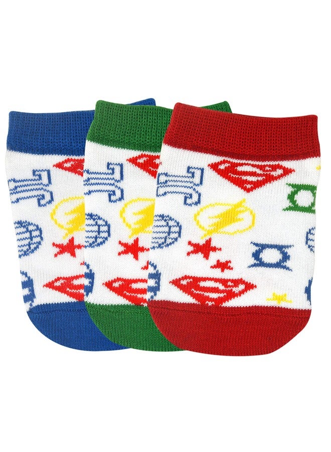 Justice League Unisex's Cotton Ankle Socks (Pack of 3) (JL-KDB-LC-09_Multicolour_2-4 Years) - Image 1