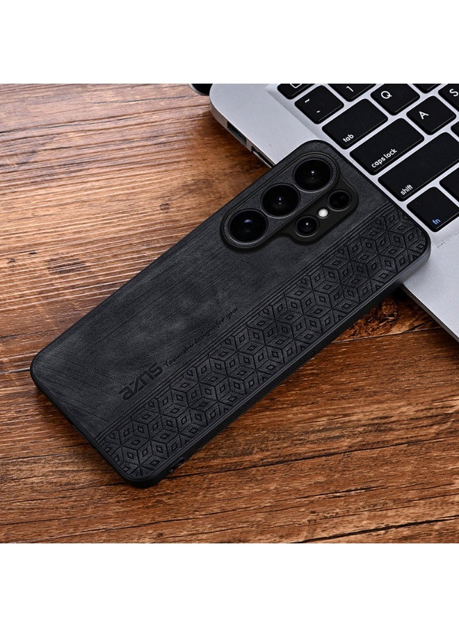ICARLUS For Samsung Galaxy S26 Ultra Anti-scratch Phone Case Imprinted Leather Coated TPU Cover - Black - Image 4