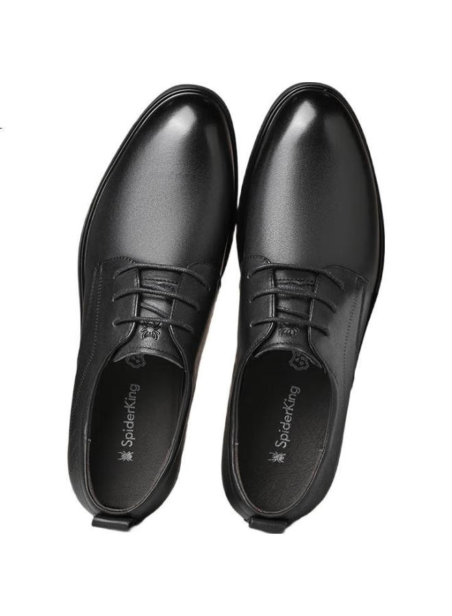 Spider King Leather Shoes For Men, Extra Large Size, Spring And Autumn British Style Cowhide Men'S Shoes, Lace-Up Business Formal Shoes, Men'S Footwear, Black, Size 45 - Image 3