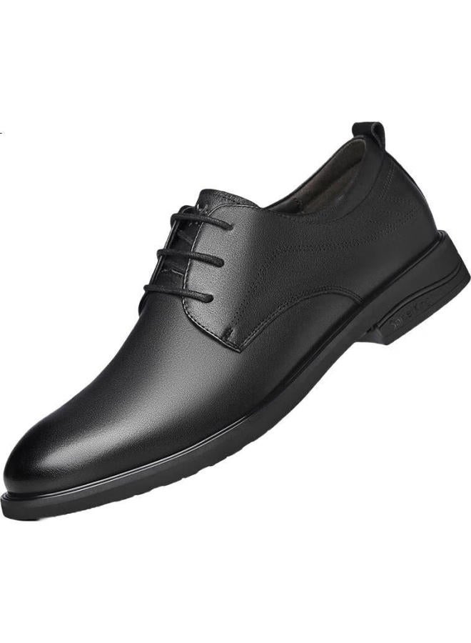 Spider King Leather Shoes For Men, Extra Large Size, Spring And Autumn British Style Cowhide Men'S Shoes, Lace-Up Business Formal Shoes, Men'S Footwear, Black, Size 45 - Image 2
