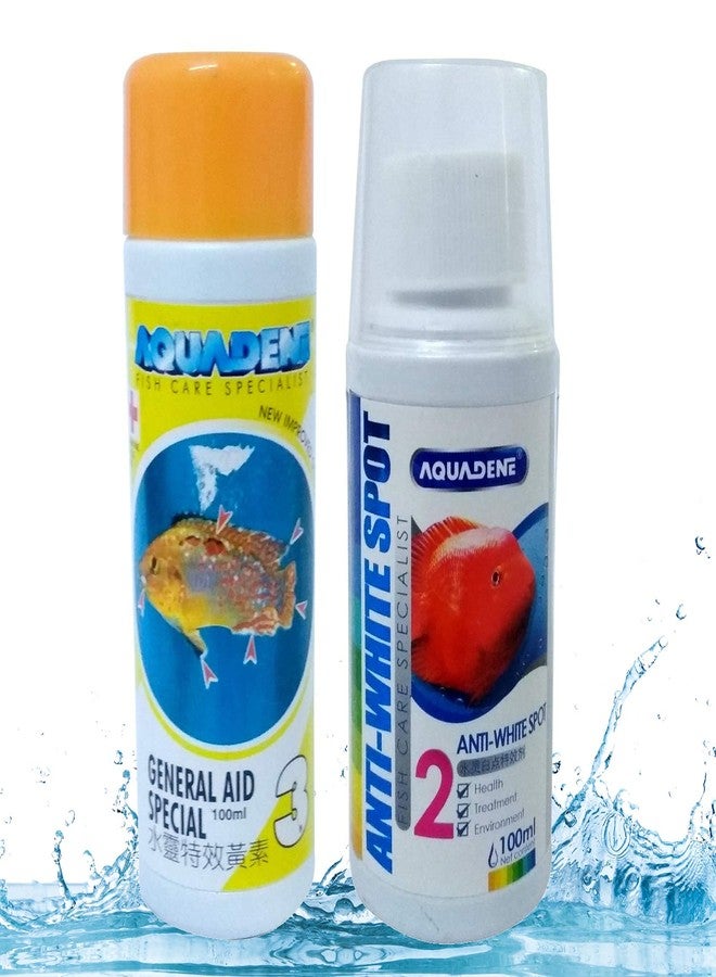 منتجات جاينسونز للحيوانات الأليفة، أكوادين للعناية بأسماك الزينة، علاج فعال خاص لأحواض الأسماك في المياه العذبة والمالحة (100 مل، مساعد عام، مضاد للبقع البيضاء)