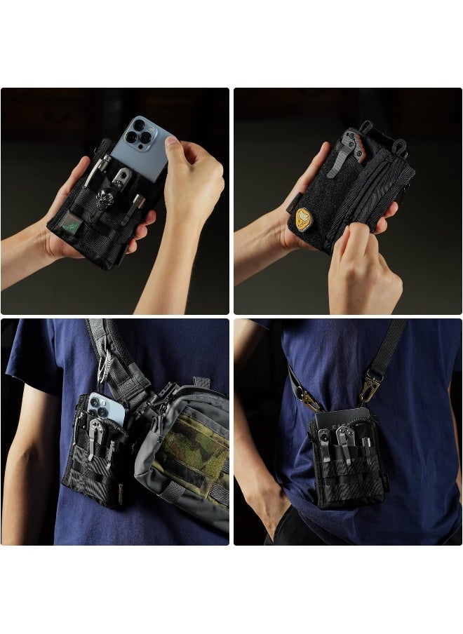 Generic VE16 Pocket Organizer, EDC Pouch for Men, 7 Pockets EDC Pocket Organizer Velcro Pouch for Everyday Carry, Multitool Pocket Pouch Wallet for EDC Gears, Pocket Pouch for Men  - Image 3