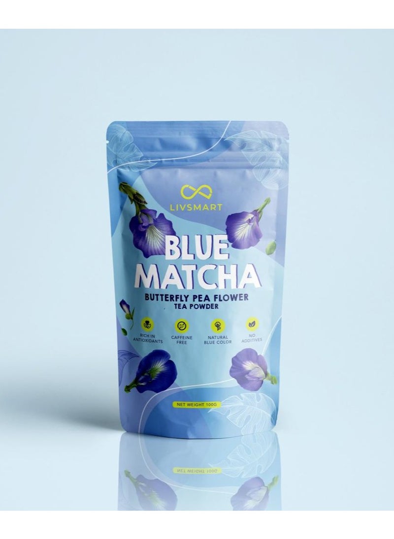 LIVSMART - Livsmart Blue Matcha (100g, 50 servings) - Butterfly Pea Flower Tea Powder - Image 1