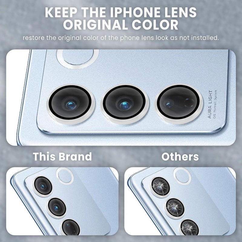 FIRST MART Camera Lens Protectors for Vivo V27 Pro and Vivo V27 (6.78 Inches) Tough HD Individual Aluminum Alloy Lens Seria Blue Ring Cover, Scratch Resistant, Thin Lens Protection|Seria Blue, 1 Pack - Image 2
