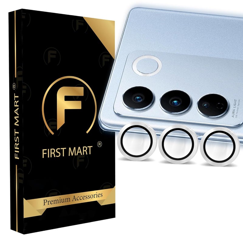 FIRST MART Camera Lens Protectors for Vivo V27 Pro and Vivo V27 (6.78 Inches) Tough HD Individual Aluminum Alloy Lens Seria Blue Ring Cover, Scratch Resistant, Thin Lens Protection|Seria Blue, 1 Pack - Image 1