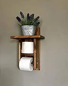 VM DECOR Wooden Toilet Paper Holder in | Bathroom Toilet Paper roll Holder 1 Toilet Paper roll Hanger Wooden Brown Wall Toilet Roll Holder Rustic Solid Wood Paper Holder Rosewood Natural Teak - Image 2