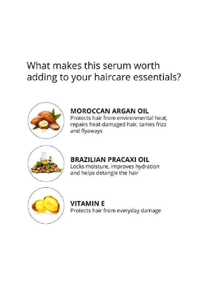 Trichoedge - Hair Smoothening Serum for Dry Frizzy and Damaged Hair | Moroccan Argan Oil & Brazilian Pracaxi Oil Hair Serum | For Instant Shine and Smooth Hair | 50ml - Image 1