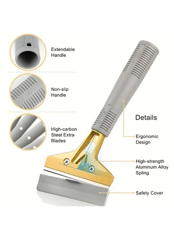 1 Scraper 10 Blades Multi Purpose Metal Scraper Tool for Windows Glass Tile Surfaces - Image 3