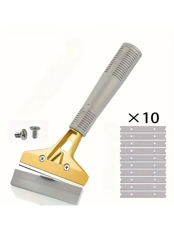 1 Scraper 10 Blades Multi Purpose Metal Scraper Tool for Windows Glass Tile Surfaces - Image 1