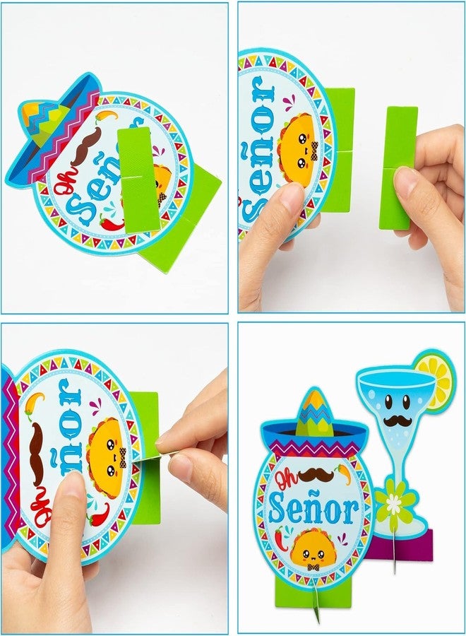 Haooryx Gender Reveal Honeycomb Centerpieces - 12Pcs Taco Bout A Boy It's A Boy Baby Shower Decorations Mexican Cinco De Mayo Table Topper Decor Oh Señor Fiesta Newborn Baby Boys Party Decor Supplies - Image 5