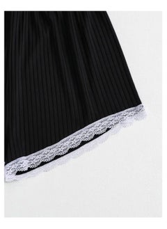 Generic Women 2 Piece Ribbed Knit Pajama Set Short Sleeve Button Crop Top and Shorts Lounge Sweatsuits Sleepwear Nightwear For Women  - Image 3