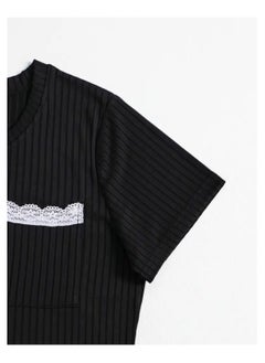 Generic Women 2 Piece Ribbed Knit Pajama Set Short Sleeve Button Crop Top and Shorts Lounge Sweatsuits Sleepwear Nightwear For Women  - Image 4