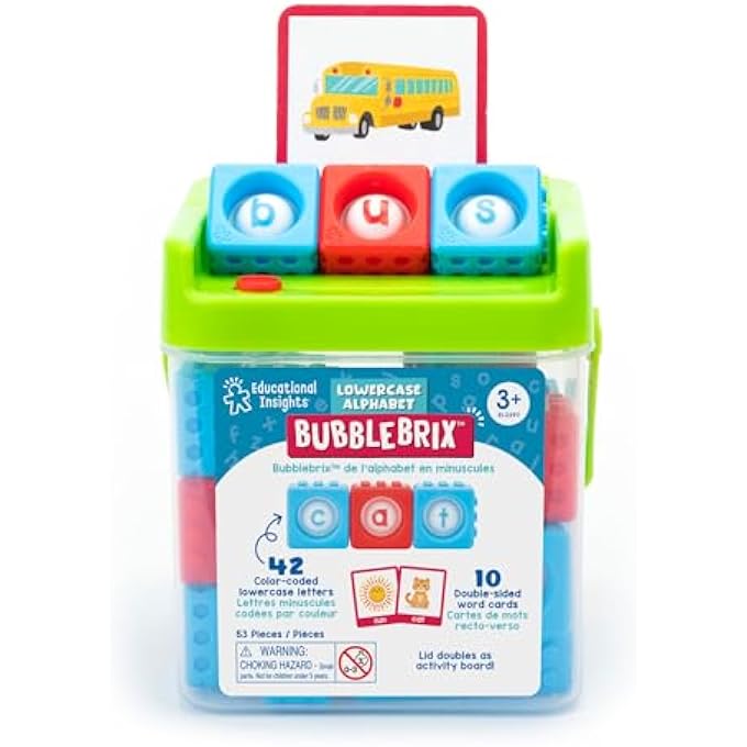 LOWERCASE ALPHABET BUBBLEBRIX™ - ABC LEARNING TOYS FOR TODDLERS, PRESCHOOL LETTER RECOGNITION BLOCKS, FINE MOTOR MANIPULATIVES & SENSORY FIDGETS FOR CLASSROOM FOR KIDS AGES 3+ - Image 2