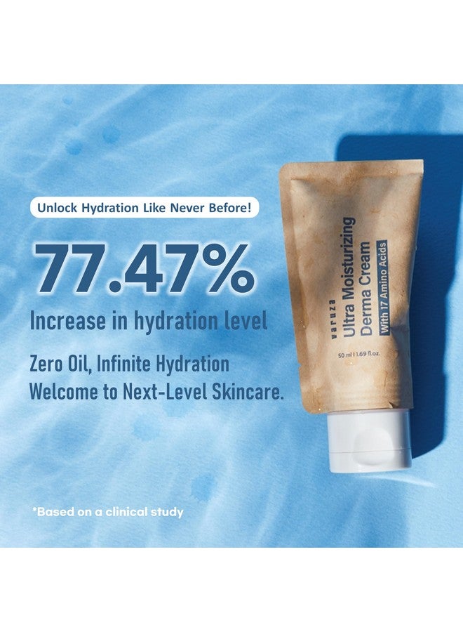 VARUZA Ultra Moisturizing Derma Facial Cream Oil Free Deep Hydrating Face Moisturizer Vegan Ewg Verified Product Korea Skin Care With Hyaluronic Acid Amino Acids Nonsticky Unscented Lotion - Image 2