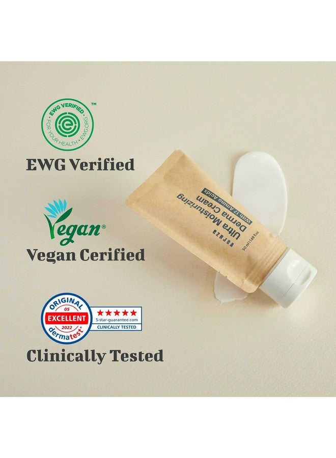 VARUZA Ultra Moisturizing Derma Facial Cream Oil Free Deep Hydrating Face Moisturizer Vegan Ewg Verified Product Korea Skin Care With Hyaluronic Acid Amino Acids Nonsticky Unscented Lotion - Image 4