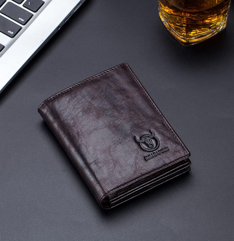 BULLCAPTAIN Large Capacity Genuine Leather Bifold Wallet/Credit Card Holder for Men with 15 Card Slots QB-027 - Image 2