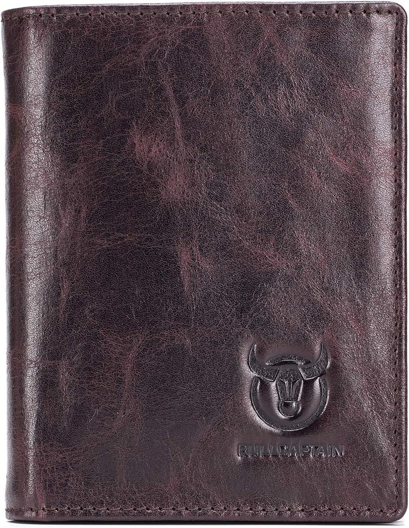 BULLCAPTAIN Large Capacity Genuine Leather Bifold Wallet/Credit Card Holder for Men with 15 Card Slots QB-027 - Image 1