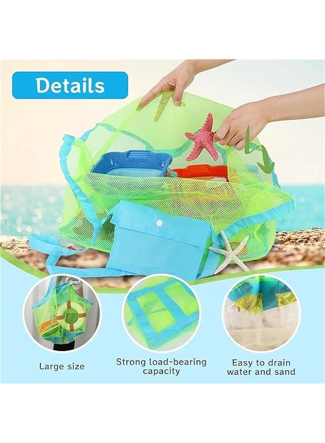 Mesh Beach Bag Extra Large Beach Bags and Totes Tote Backpack Toys Towels Sand Away For Holding Beach Toys Children' Toys Market Grocery Picnic Tote - Image 3