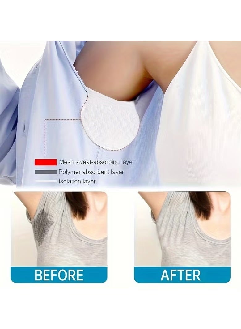 Generic 50 Armpit Sweat Pads, Disposable Underarm Absorption Sweat Pad, Durable And Effective, Lightweight & Breathable, Invisible, Comfortable And Odorless, Easy to Use, Suitable for Both Men And Women In Hot Summer  - Image 3