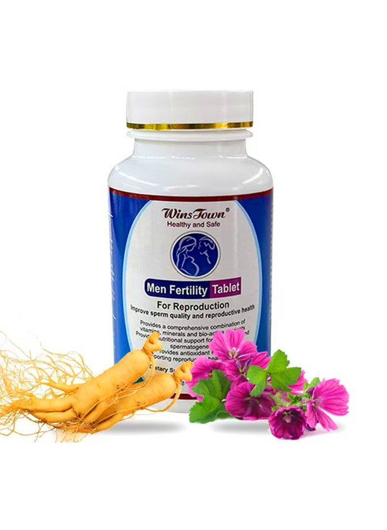 Wins Town - Male Fertility Supplements Male Fertility Enhancer Optimum Vitality Strength Folic Acid Magnesium Multivitamin 60 Tablet Softgels - Image 1