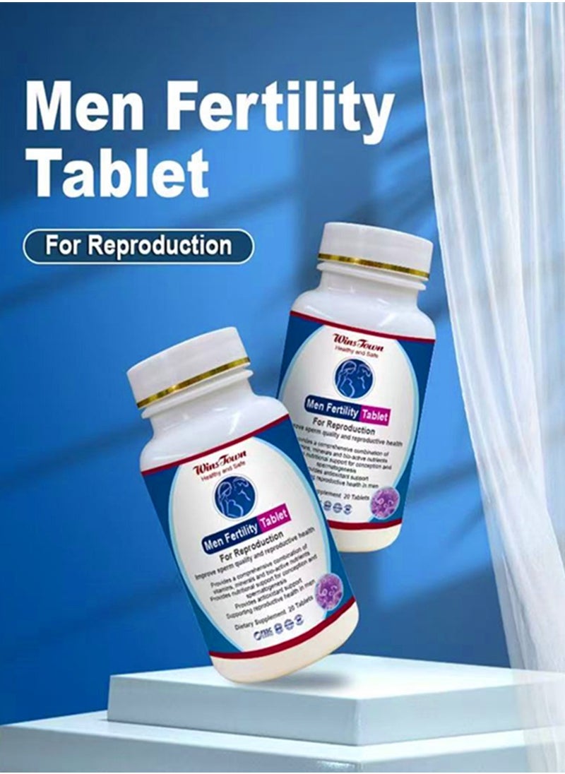 Wins Town - Male Fertility Supplements Male Fertility Enhancer Optimum Vitality Strength Folic Acid Magnesium Multivitamin 60 Tablet Softgels - Image 1