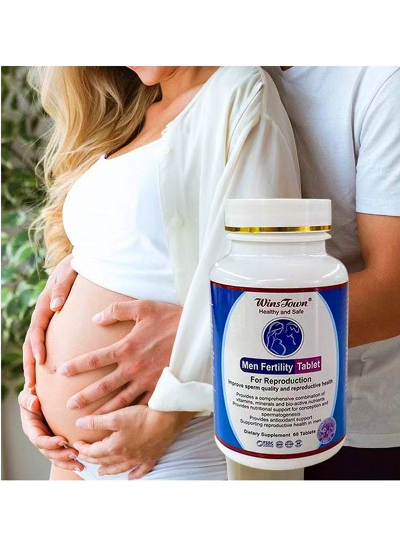 Wins Town - Male Fertility Supplements Male Fertility Enhancer Optimum Vitality Strength Folic Acid Magnesium Multivitamin 60 Tablet Softgels - Image 1