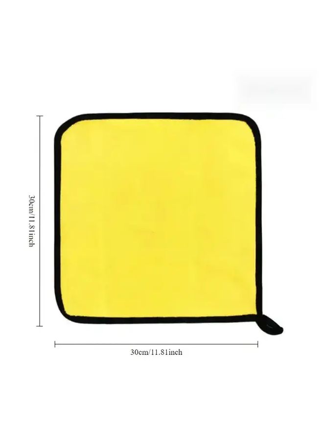 10 Pieces Yellow Ultra Soft Microfiber Car Wash Towels Absorbent Reusable Dual Sided Cloth for Washing Drying Cars Kitchen and Home Use - Image 4
