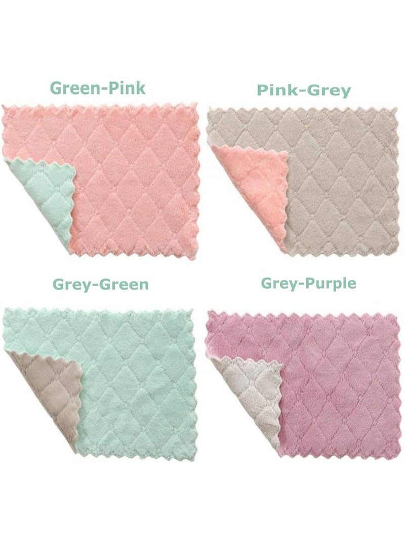 Rubik قطعة قماش تنظيف من الألياف الدقيقة، 12 قطعة، مقاس 25×15 سم، مناشف أطباق سريعة الجفاف، امتصاص قوي للمياه وإزالة الزيوت والغبار للاستخدام المنزلي والمطبخ والطهي وغسيل السيارات والحمام - Image 2