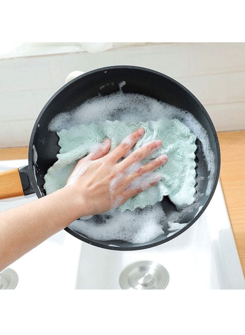 Rubik قطعة قماش تنظيف من الألياف الدقيقة، 12 قطعة، مقاس 25×15 سم، مناشف أطباق سريعة الجفاف، امتصاص قوي للمياه وإزالة الزيوت والغبار للاستخدام المنزلي والمطبخ والطهي وغسيل السيارات والحمام - Image 4