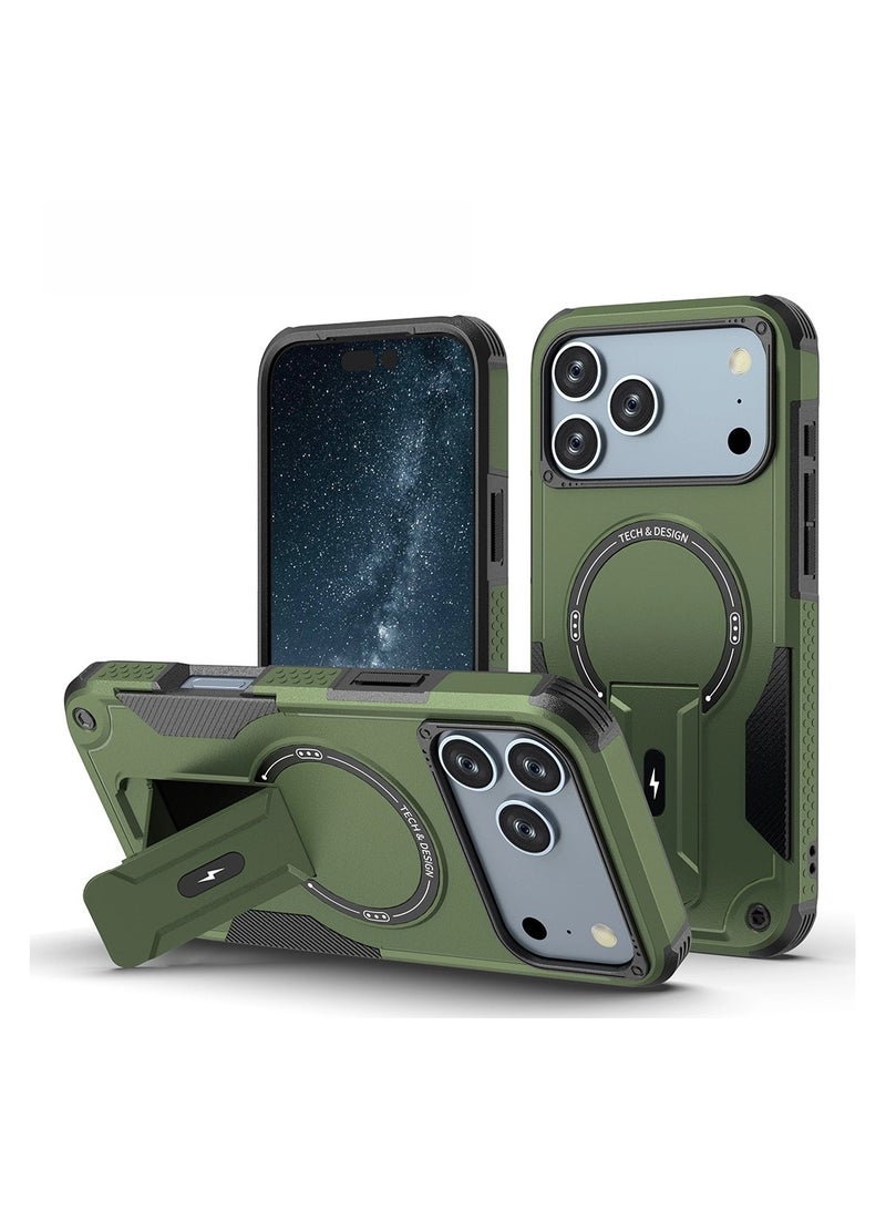 general iPhone 17 Pro Max Magnetic Case Invisible Stand Drop Protection Case MagSafe Compatible Full Cover Scratch Resistant Case